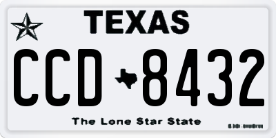 TX license plate CCD8432