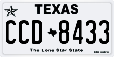 TX license plate CCD8433