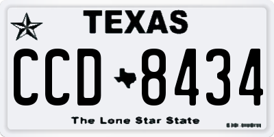 TX license plate CCD8434