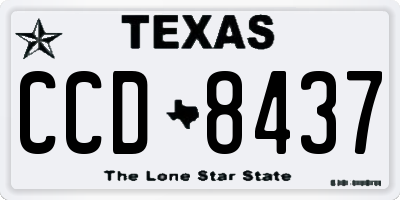 TX license plate CCD8437