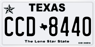 TX license plate CCD8440