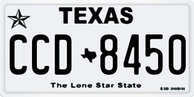 TX license plate CCD8450
