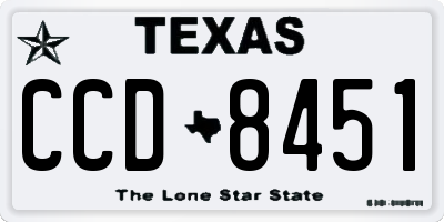 TX license plate CCD8451