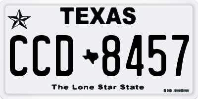 TX license plate CCD8457