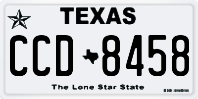 TX license plate CCD8458