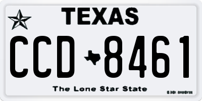 TX license plate CCD8461