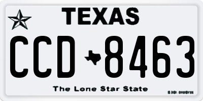 TX license plate CCD8463