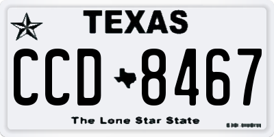 TX license plate CCD8467