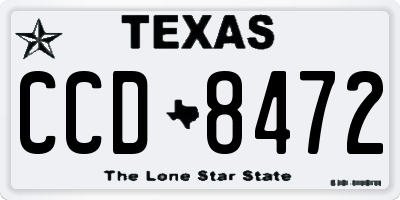 TX license plate CCD8472
