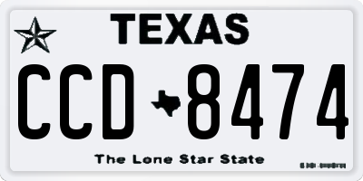 TX license plate CCD8474
