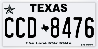 TX license plate CCD8476