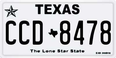 TX license plate CCD8478