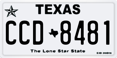 TX license plate CCD8481