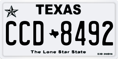 TX license plate CCD8492