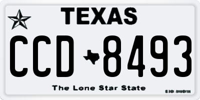 TX license plate CCD8493