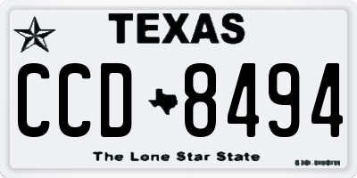 TX license plate CCD8494