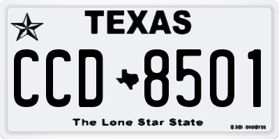 TX license plate CCD8501