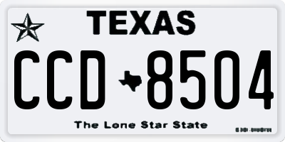 TX license plate CCD8504