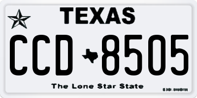 TX license plate CCD8505