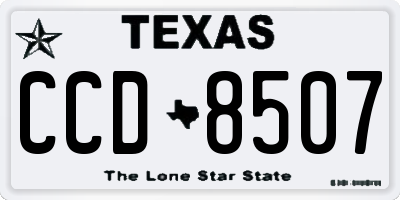 TX license plate CCD8507
