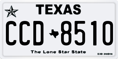 TX license plate CCD8510