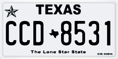 TX license plate CCD8531