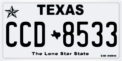 TX license plate CCD8533