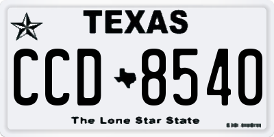 TX license plate CCD8540