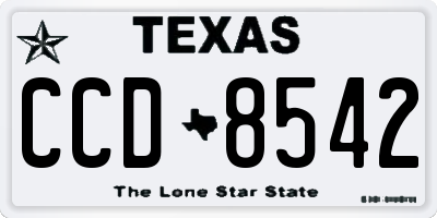 TX license plate CCD8542