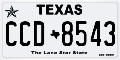 TX license plate CCD8543