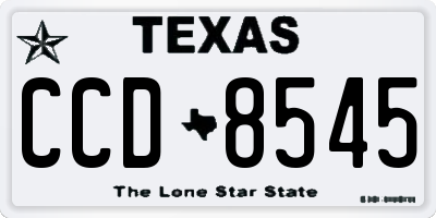 TX license plate CCD8545