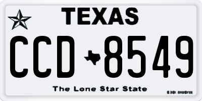 TX license plate CCD8549
