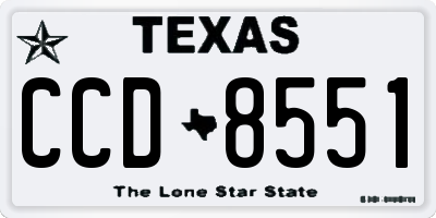 TX license plate CCD8551