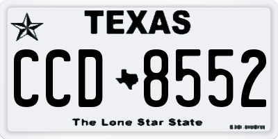 TX license plate CCD8552