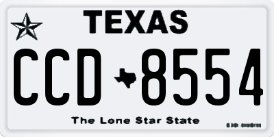 TX license plate CCD8554