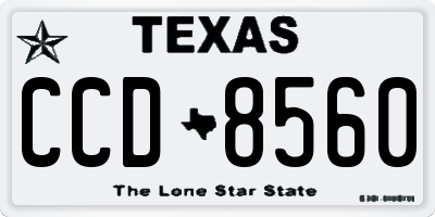 TX license plate CCD8560