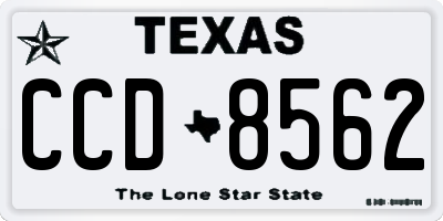 TX license plate CCD8562