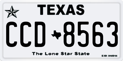 TX license plate CCD8563