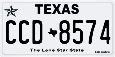 TX license plate CCD8574
