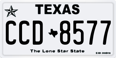 TX license plate CCD8577