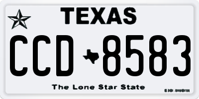 TX license plate CCD8583