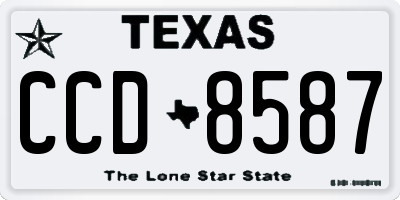 TX license plate CCD8587