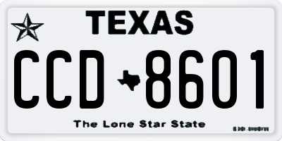 TX license plate CCD8601