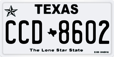 TX license plate CCD8602