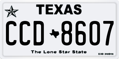 TX license plate CCD8607