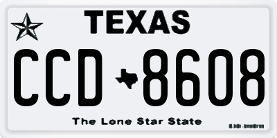 TX license plate CCD8608