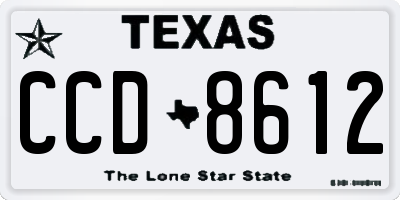 TX license plate CCD8612