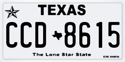 TX license plate CCD8615