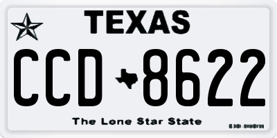 TX license plate CCD8622