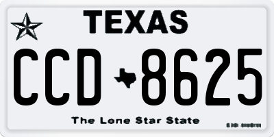 TX license plate CCD8625